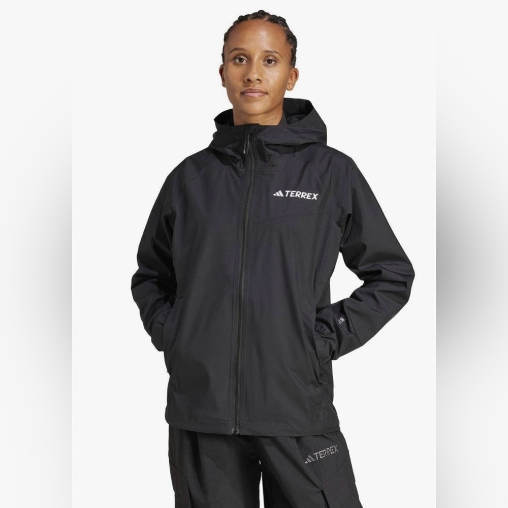 Adidas NWT Women's Size Large Black Terrex Multi 2L RAIN.RDY Full Zip Jacket